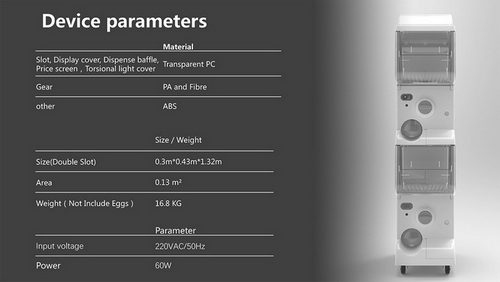 20 Capsule Gashapon Machines Device Parameters