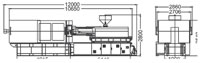 Plastics Injection Machine, Dimensions, SE1000-780