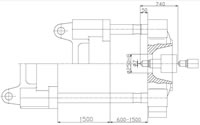 Plastics Injection Machine, Platen Dimensions, SE1500-12750 Side