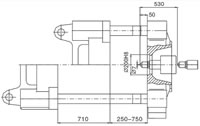 Plastics Injection Machine, Platen Dimensions, SE400-2360 Side