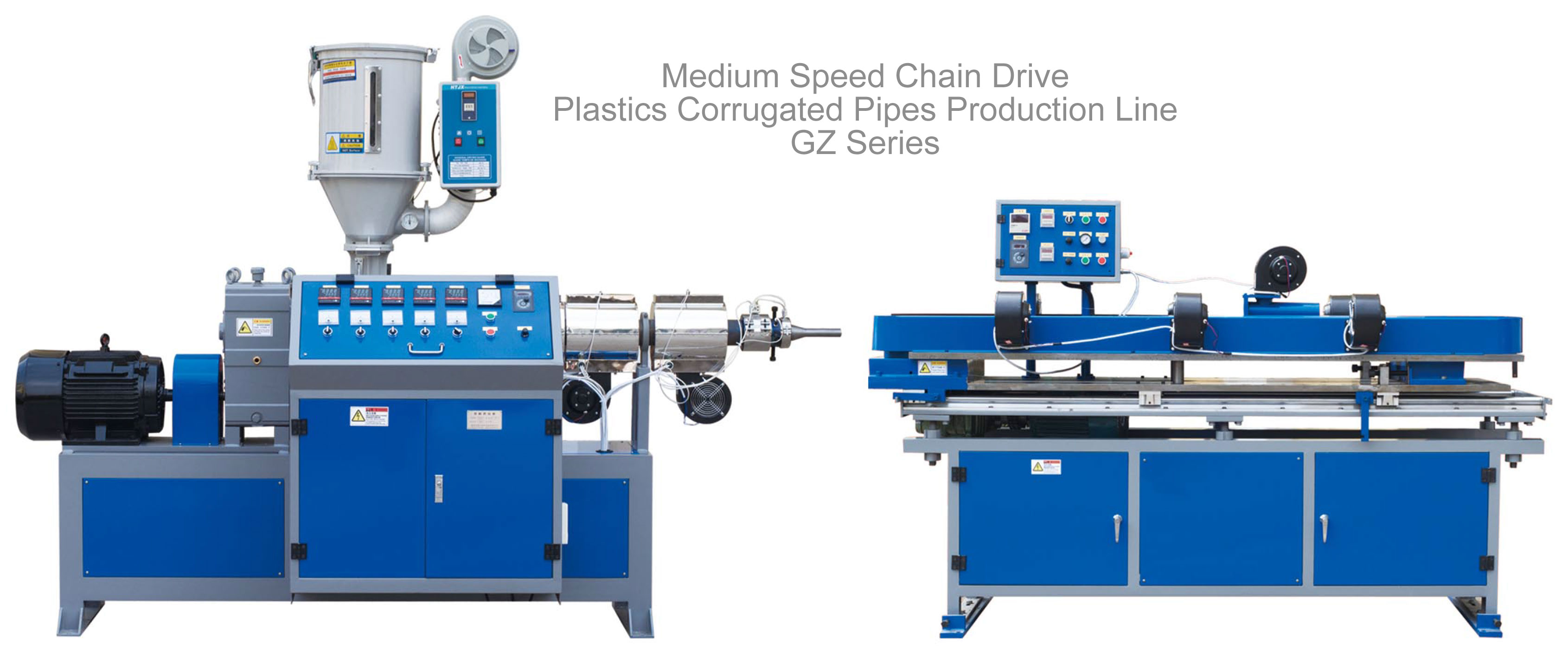 20 Medium Speed Chain Drive Plastics Corrugated Pipes Production Line GZ Series