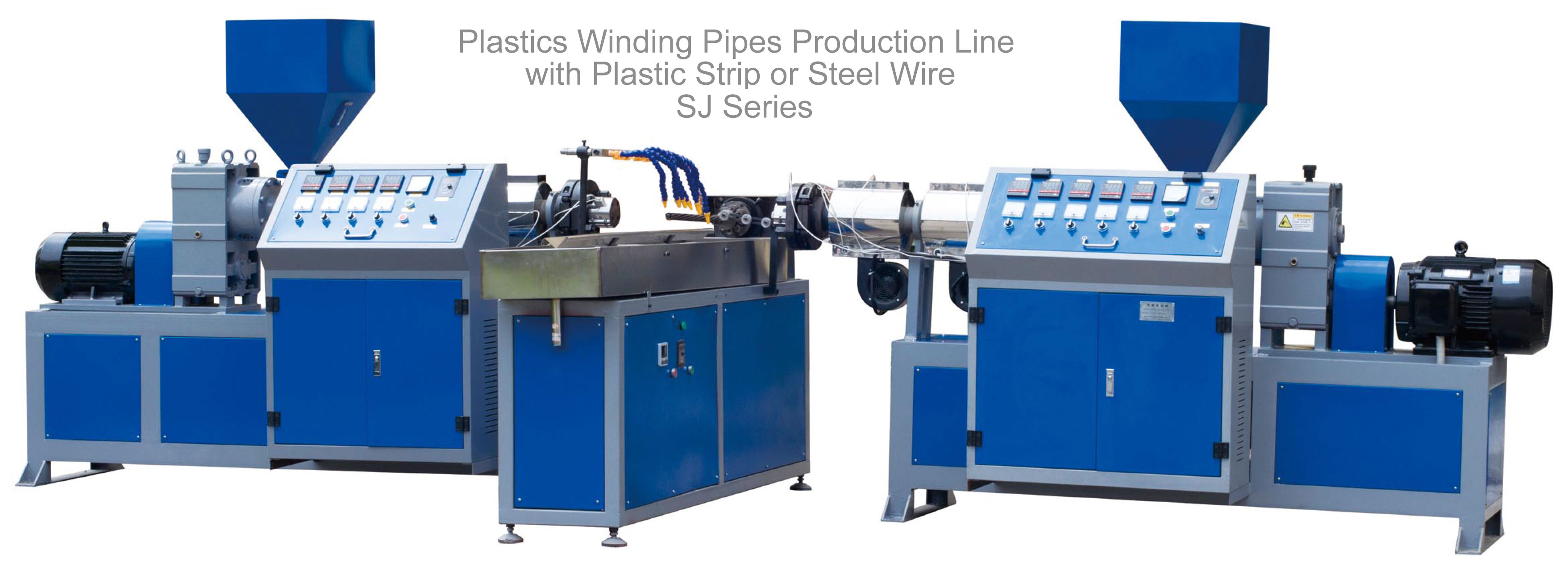 10 Plastics Winding Pipes Production Line with Plastic Strip or Steel Wire SJ Series
