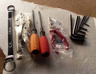 Tools (Inner Hexagonal Wrench, Spanner, Screwdriver, Vise Grip Pliers, Mould Thickness Spanner)